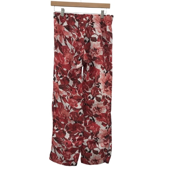 The Lazy Poet Long Sleeve Pajama Set Top & Pants Small Linen Emma Flowers Red - Picture 4 of 7